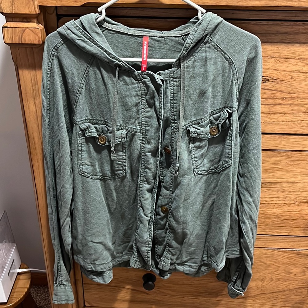 Olive Green Hooded Jacket